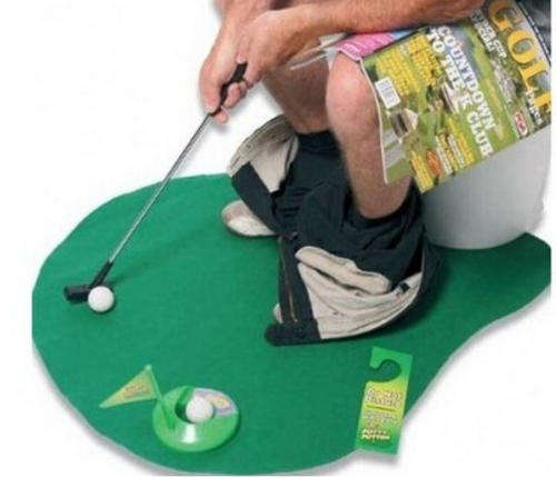 Unisex Potty Putter Mini Golf Toilet Set