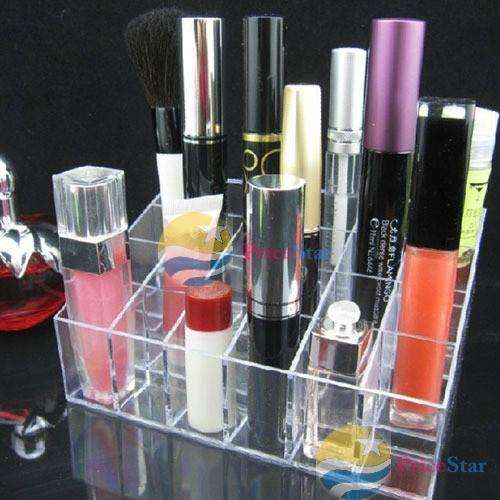 24 Trapezoid Clear Makeup Display Stand