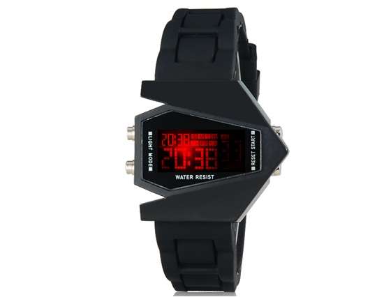 Creative Fighter Aircraft Design Women's LED Electronic Wrist Watch with Calendar & Night Light