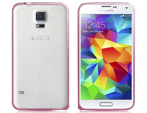 High-quality Hippocampal Buckle Design Metal Bumper for Samsung Galaxy S5/i9600 (Pink)