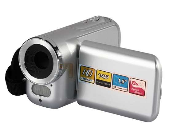 DV-1680 8X 1.5" LTPS Screen 1280x720 HD Digital Video Camera (Silver)