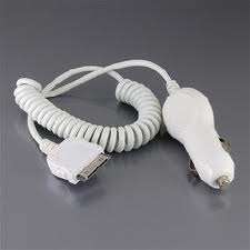 Car Cigarette Lighter Plug Wired Travel Charger for iPad / iPhone / iPod (White)