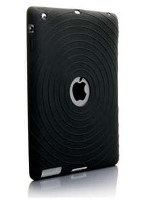 Ipad 2 Fingerprint Silicone Back Cover Skin Case Black