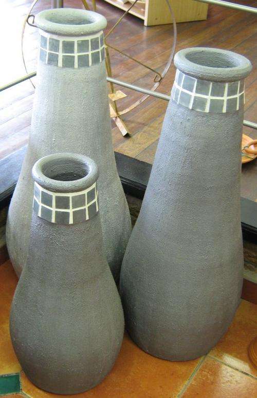 Tall Outdoor/Indoor Vase Pots. Terra Cotta - No Cement.