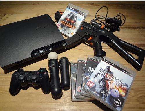 PS3 320GB with Move, Move gun and 5 games incl. Battlefield 4