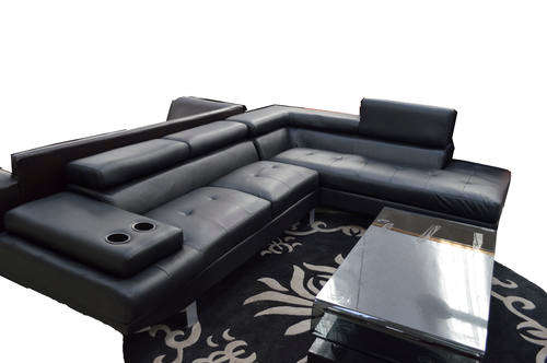 Large L Shaped Sofa with Cup Holder & Head Rests. *IN STOCK*