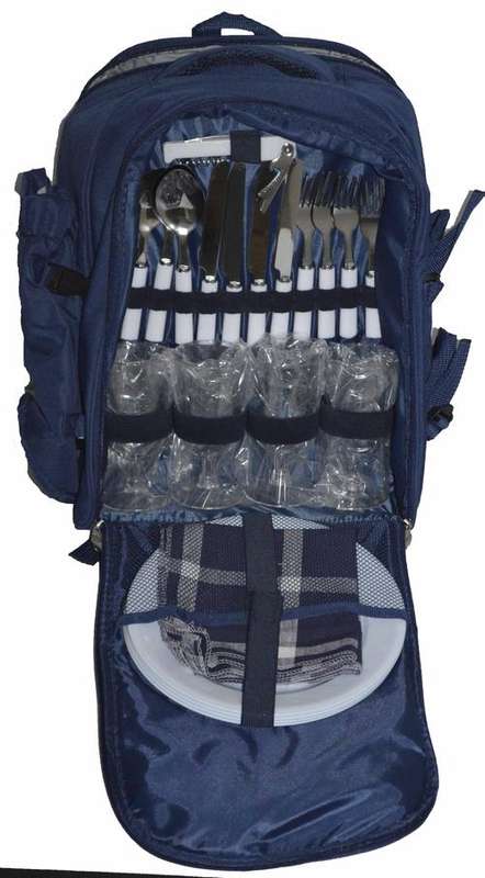 4 Person Picnic Set with Blanket + Carry Bag