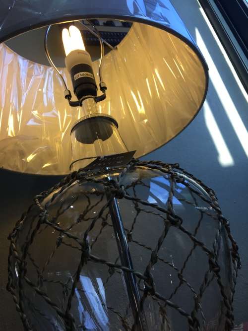 Brand new Stunning Fuller Decor Studio designer glass lamp with an awesome shade