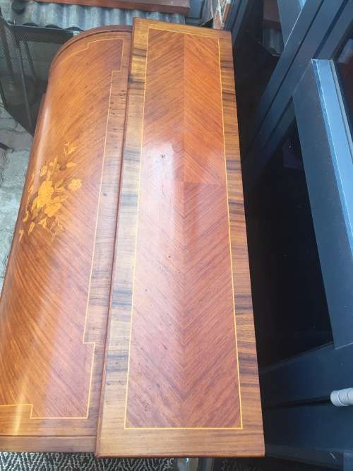 Stunning !!!!! Louis XV Style Cylinder Top Writing Bureau With Inlay Marquetry