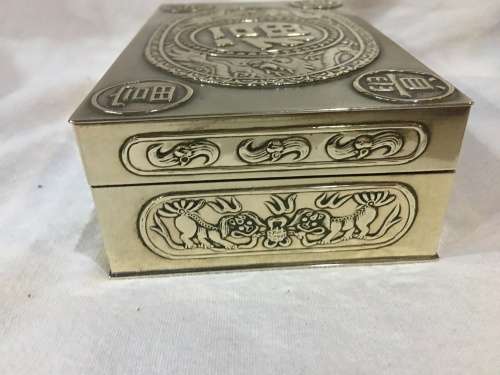 STUNNING HEAVY CHINESE BRASS JEWELRY BOX WITH CEDAR WOOD INSIDE