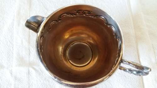 EM-ESS  FOOTED CREAMER , BLANK VIKING PLATE MADE IN CANADA EP COPPER LEAD MOUNTS.
