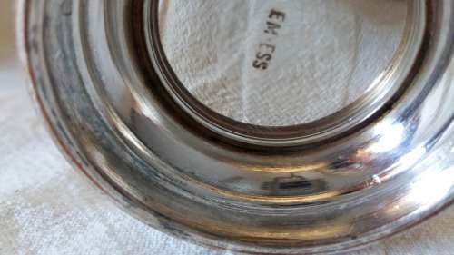 EM-ESS  FOOTED CREAMER , BLANK VIKING PLATE MADE IN CANADA EP COPPER LEAD MOUNTS.