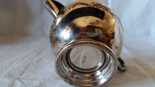 EM-ESS  FOOTED CREAMER , BLANK VIKING PLATE MADE IN CANADA EP COPPER LEAD MOUNTS.