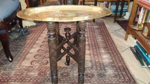 Vintage Morrocan brass fold up Table stand