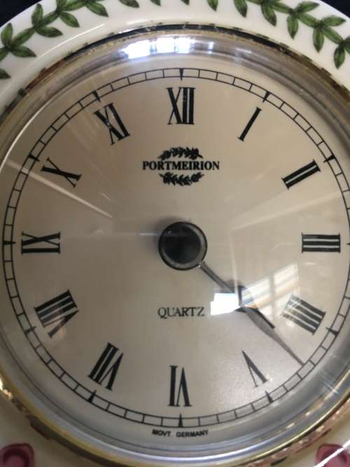 Beautiful Portmeirion hand painted porcelain with a Portmeiron quartz clock