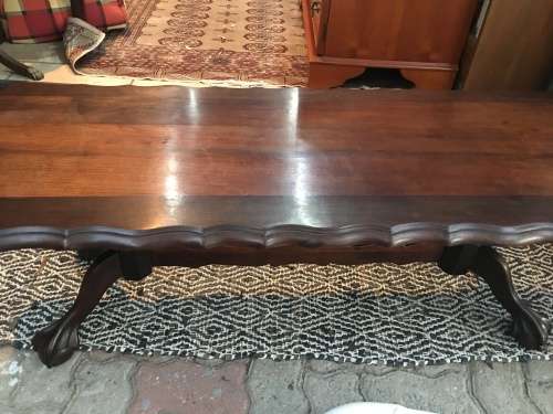 BEAUTIFUL IMBUIA BALL AND CLAW COFFEE TABLE