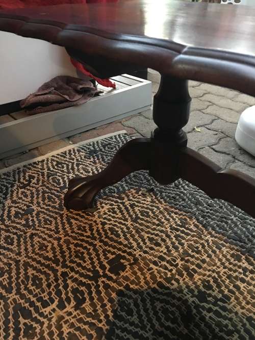 BEAUTIFUL IMBUIA BALL AND CLAW COFFEE TABLE