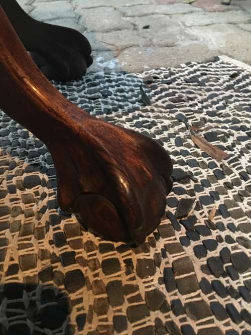 BEAUTIFUL IMBUIA BALL AND CLAW COFFEE TABLE