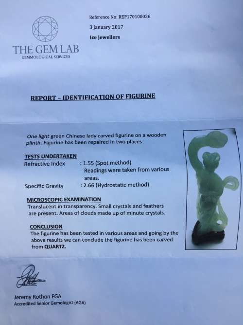 CHINESE CARVED VINTAGE JADE QUARTZ STONE LADY FIGURINE