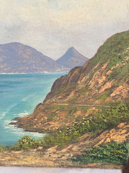 DON BENZIEN SIGNED OIL ON CANVAS OF CHAPMANS PEAK ,unframed