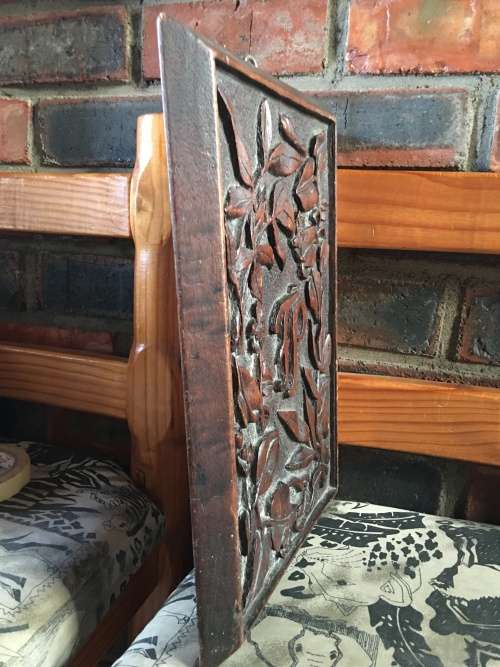 BEAUTIFUL TEAK HAND CARVED WALL HANGING