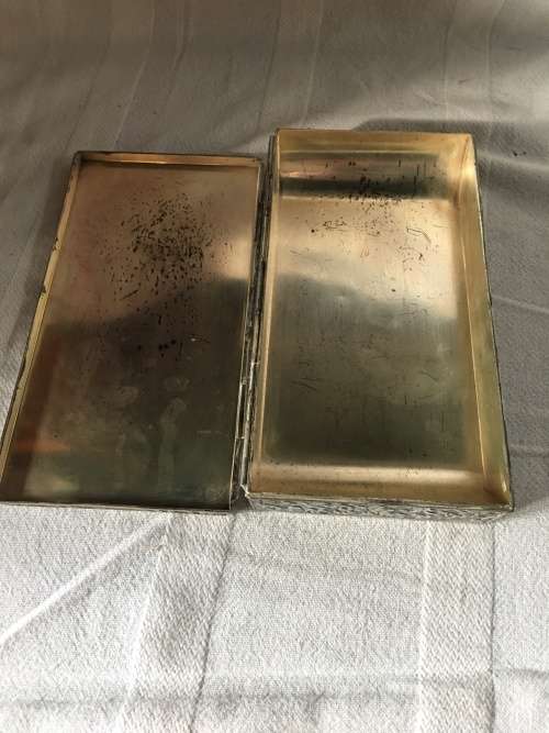 GORGEOUS HEAVY SILVER PLATED JEWELRY BOX WITH SAL LOGO