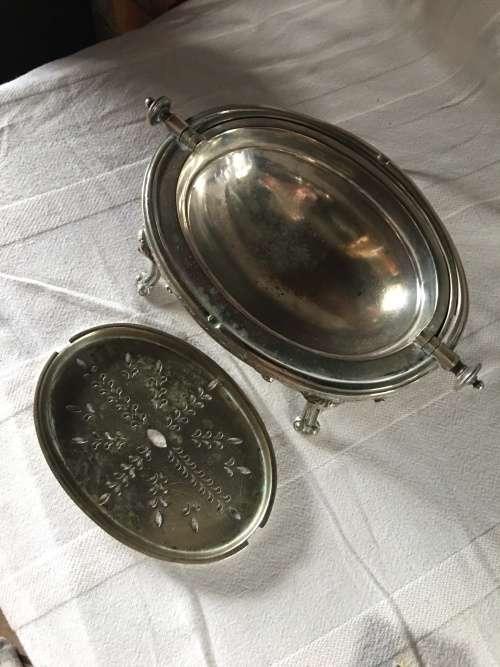 STUNNING ANTIQUE SHEFFIELD SILVER PLATED BUTTER DISH BY ATKINS BROTHERS