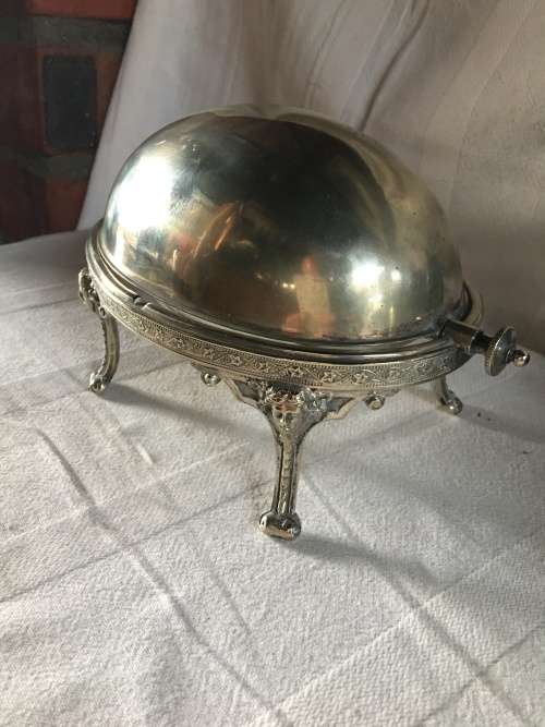 STUNNING ANTIQUE SHEFFIELD SILVER PLATED BUTTER DISH BY ATKINS BROTHERS
