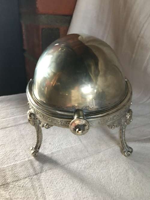 STUNNING ANTIQUE SHEFFIELD SILVER PLATED BUTTER DISH BY ATKINS BROTHERS