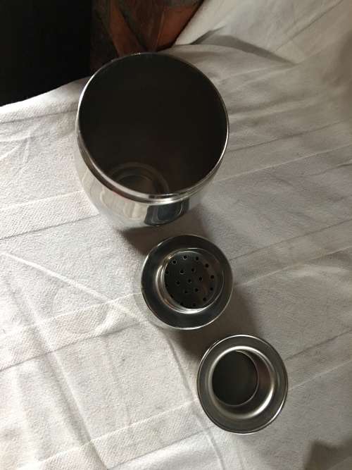 VINTAGE 3 PART STAINLESS STEEL ALFRA ALESSI ITALIAN COCKTAIL SHAKER 1957