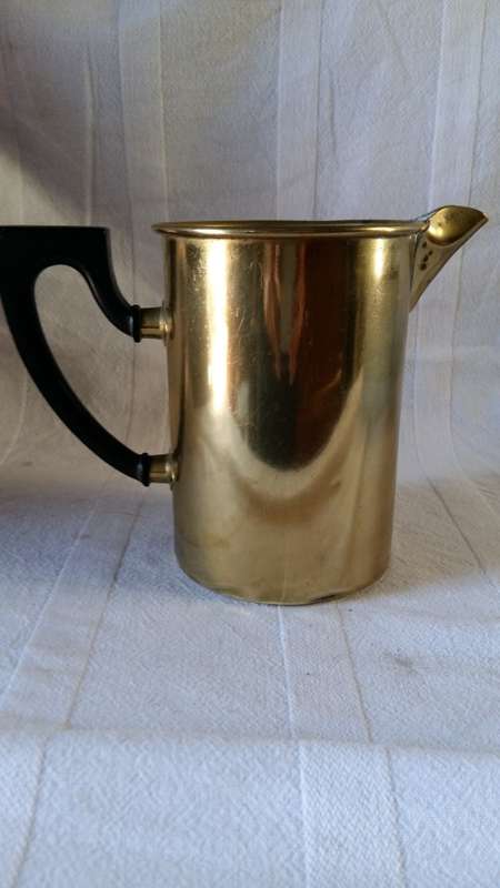 1930s Melio Brass mixed metal Stamped Coffee Pot