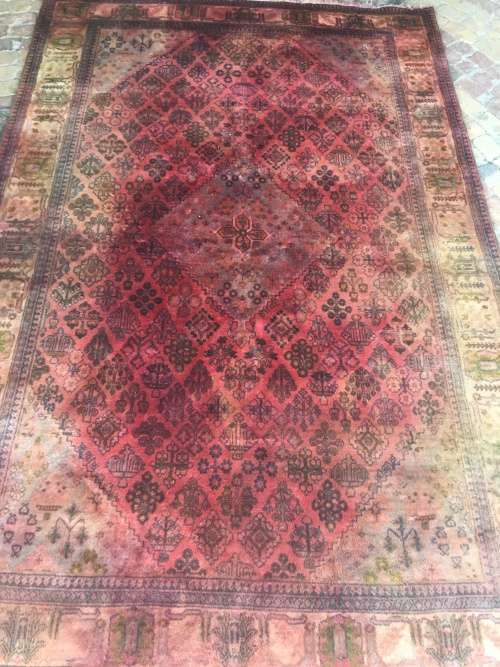A LARGE GENUINE WOOL HAND KNOTTED THICK PILE PERSIAN CARPET 3200 x 2100mm