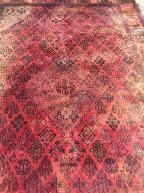 A LARGE GENUINE WOOL HAND KNOTTED THICK PILE PERSIAN CARPET 3200 x 2100mm