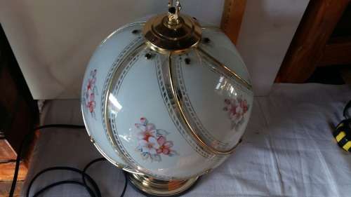 Wow,Vintage Touch Lamp Quartz Clock Lamp With Painted Panel Glass Lamp Shade