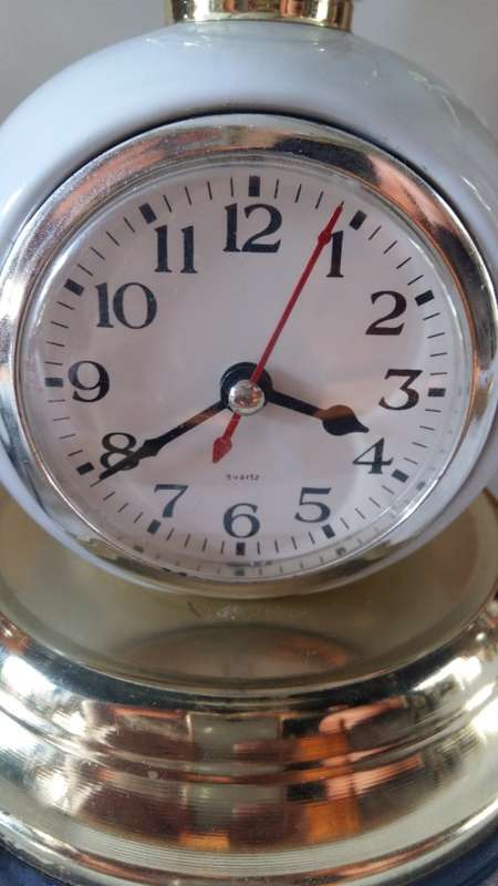 Wow,Vintage Touch Lamp Quartz Clock Lamp With Painted Panel Glass Lamp Shade