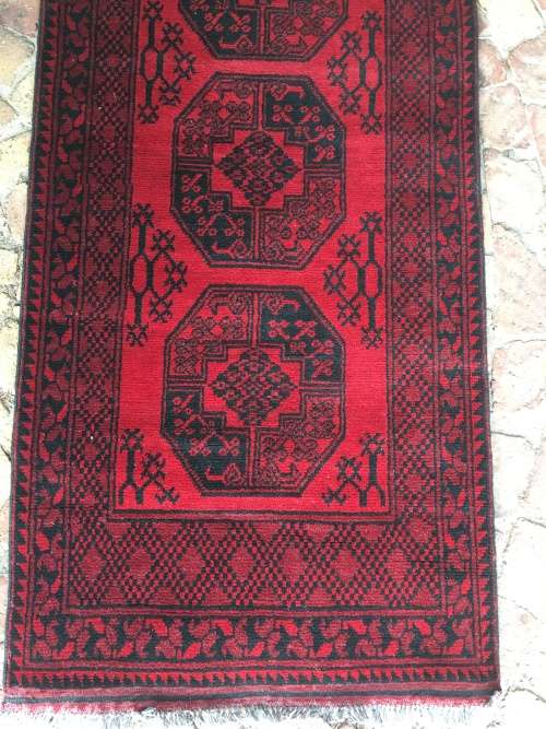 GORGEOUS GENUINE WOOL HAND KNOTTED AFGHAN PERSIAN RUNNER 3750 X 830mm