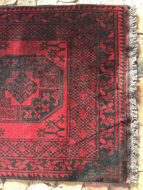 GORGEOUS GENUINE WOOL HAND KNOTTED AFGHAN PERSIAN RUNNER 3750 X 830mm