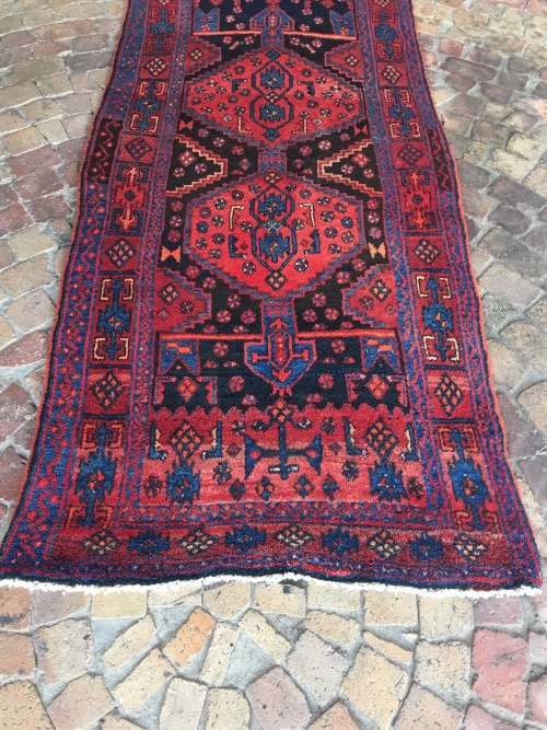 GORGEOUS GENUINE WOOL HAND KNOTTED HAMADAN PERSIAN RUNNER 3000 X 1050mm