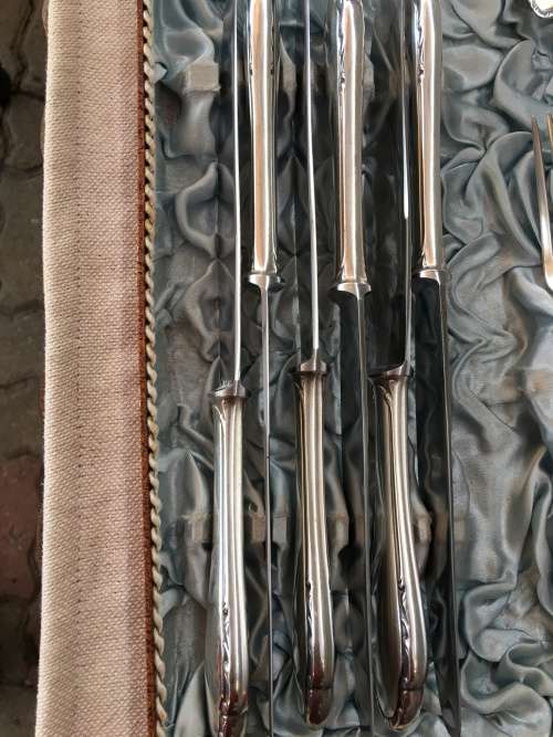 WOW !!!! A BEAUTIFUL BOXED SET OF WELLNER GERMAN SILVER PLATE CUTLERY 1930,s all clearly marked