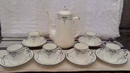 Rare Shelley China Demitasse Set, Circa 1910. stamped and numbered.