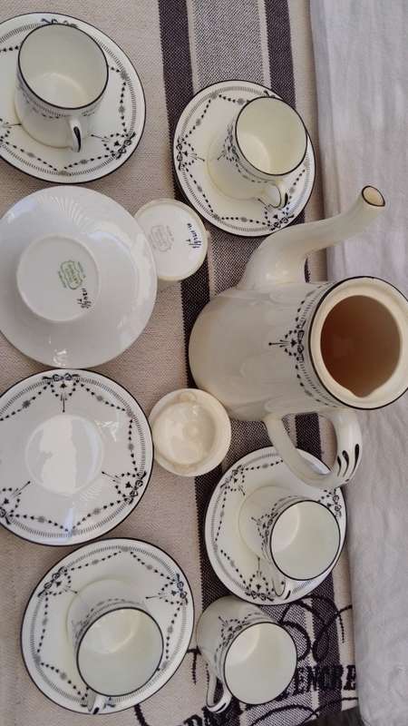 Rare Shelley China Demitasse Set, Circa 1910. stamped and numbered.