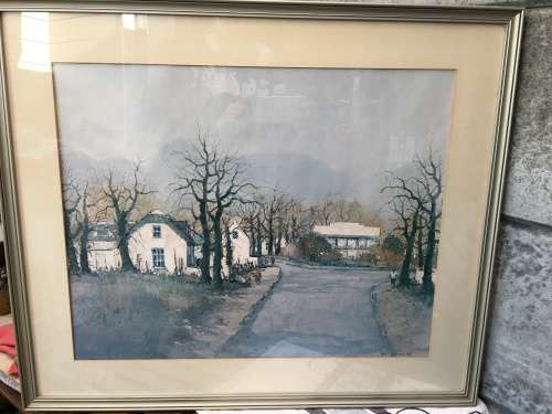 WOW !!! A stunning large framed landscape print signed by Mel Brigg 1980