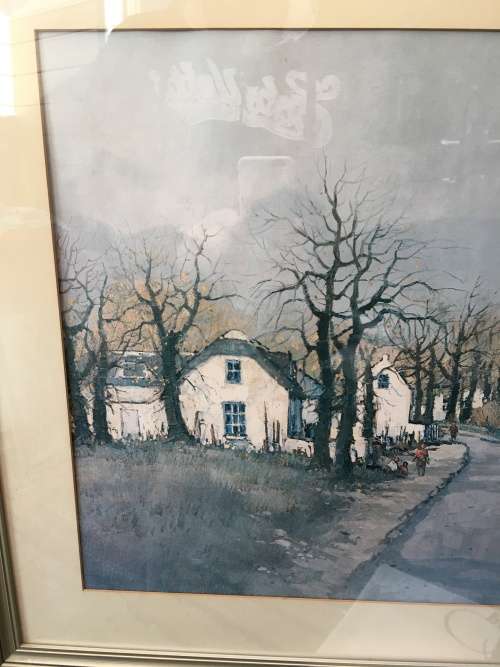 WOW !!! A stunning large framed landscape print signed by Mel Brigg 1980