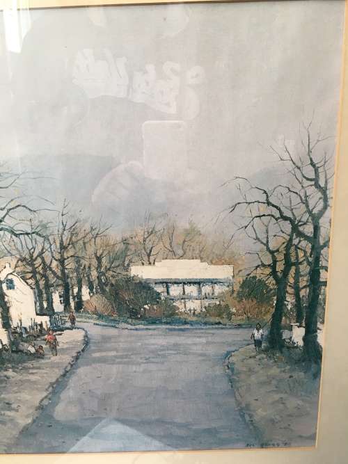 WOW !!! A stunning large framed landscape print signed by Mel Brigg 1980