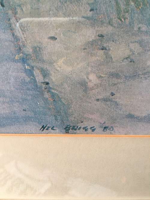 WOW !!! A stunning large framed landscape print signed by Mel Brigg 1980