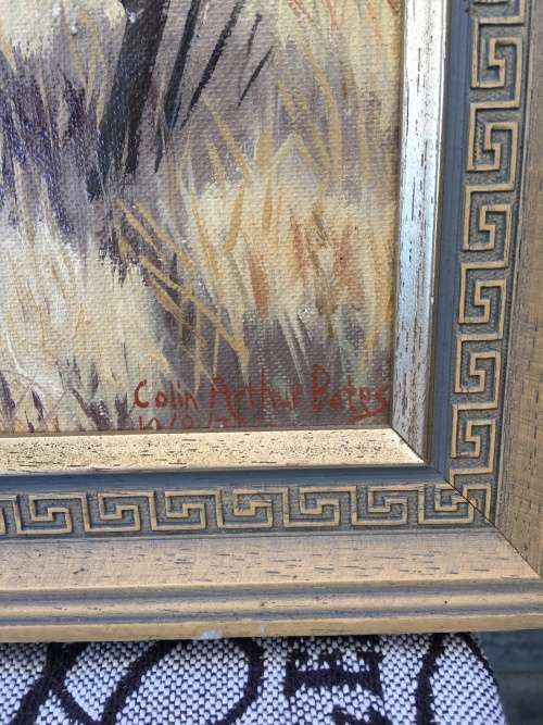 WOW !!! A beautiful large oil on board by renown artist Colin Arthur Bates 1978