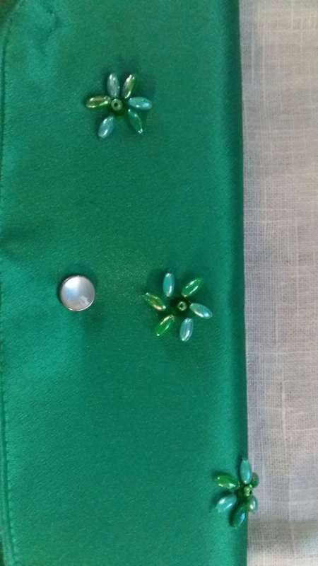 vintage Green satin clutch material bag