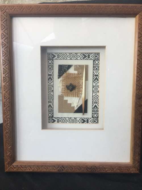 STUNNING FRAMED BOXED AFRICAN ARTWORK WITH A WATER BUFFALO