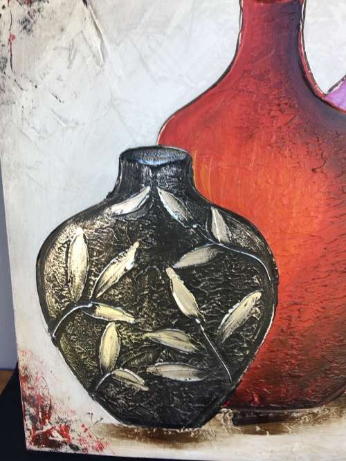 WOW !!! BEAUTIFUL OIL ON CANVAS IN A BOX FRAME 600 X 600mm