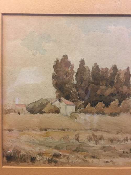 STUNNING FRAMED VINTAGE WATER COLOR SIGNED H.STEINBRUCK, c1945